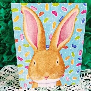 HAND CRAFTED EASTER Mini Wood Sign/Tiered Tray Decor/Bunny Rabbit & Jelly Beans